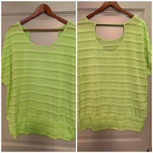 Sheer top with key hole opening in the back